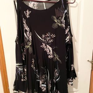 Free people, key hole long sleeve shift dress